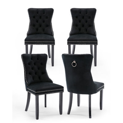 Dining Chairs, Upholstered High-end Tufted Dining Room Chair with Nailhead Back Ring