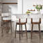 Tabouret de comptoir pivotant rembourré de 61 cm (24 po), pivotant à 360°, avec assise et dossier rembourrés, structure en bois massif, repose-pieds et garniture cloutée.-957258364-958391966-936388591