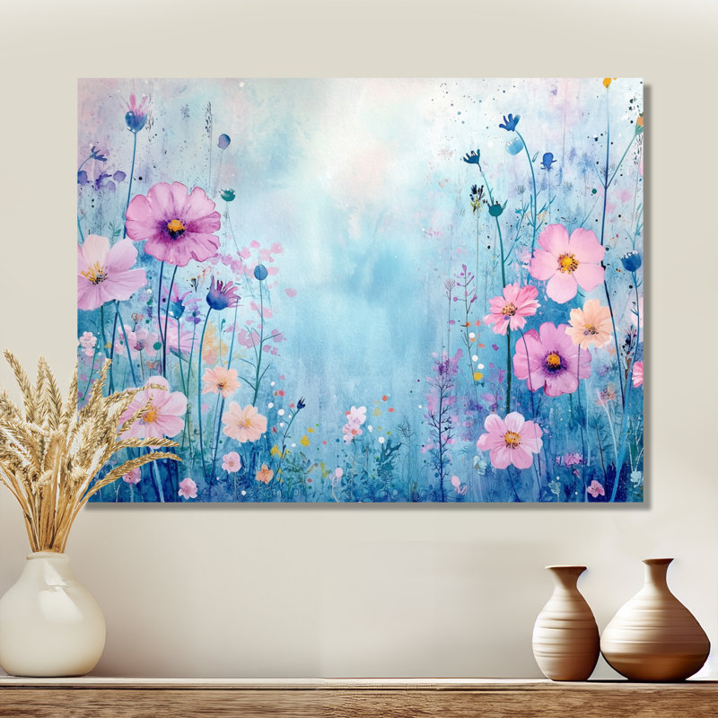 Morning Dew of Wildflowers - Art mural en métal, impression de fleurs sauvages, H 30 po x l 40 po x P 0,84 po