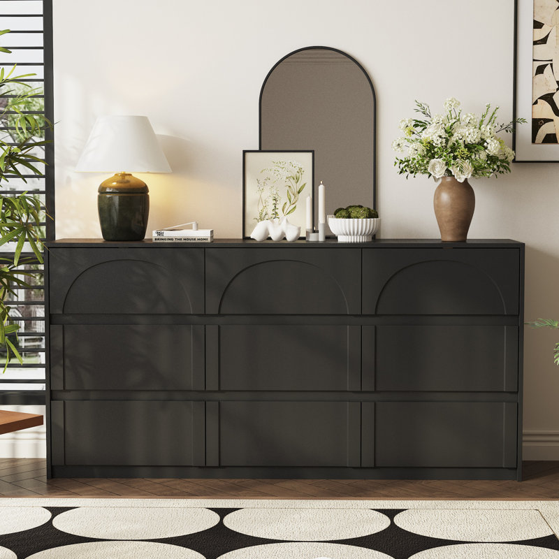 9 Drawer Dresser, Black