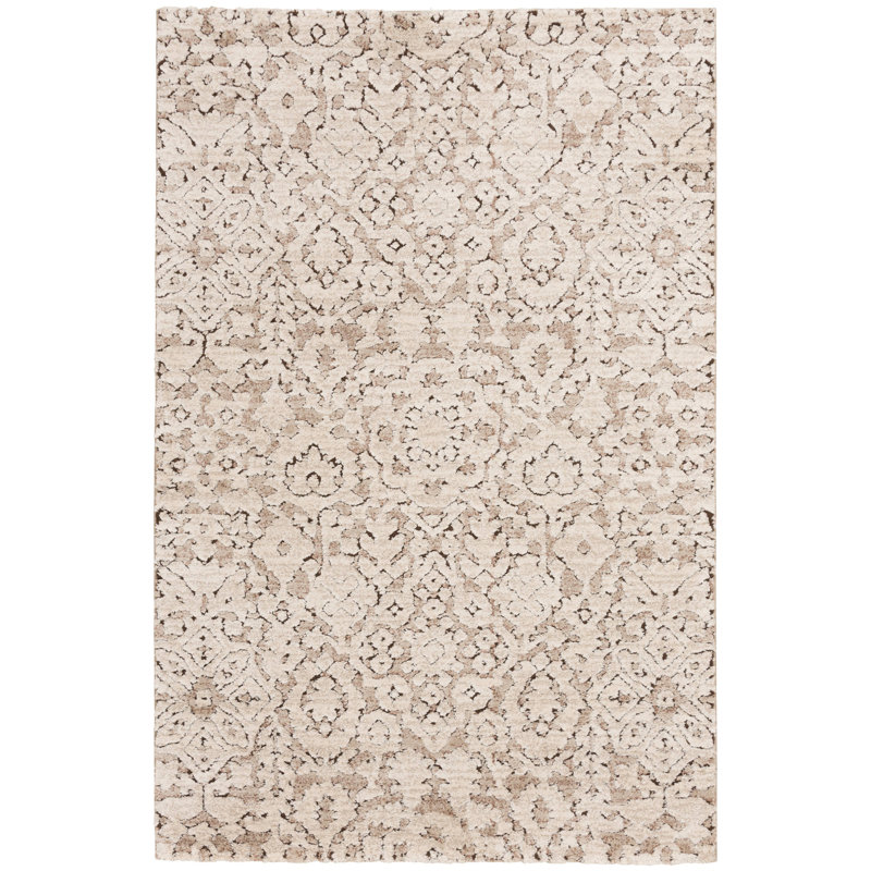 Tapis ivoire / beige Bungalow Bungalow, Rectangle 4 pi 11,1 po x 7 pi 6,6 po