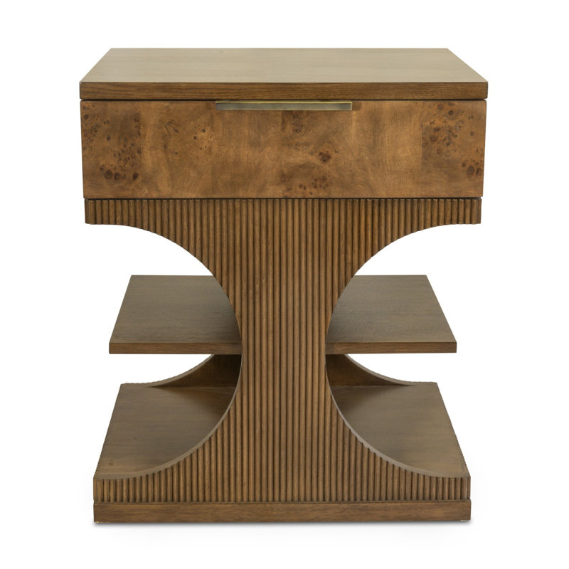 Manhattan Valley - 1 Drawer Accent Nightstand - Vintage Chestnut Finish, Brown/Bronze