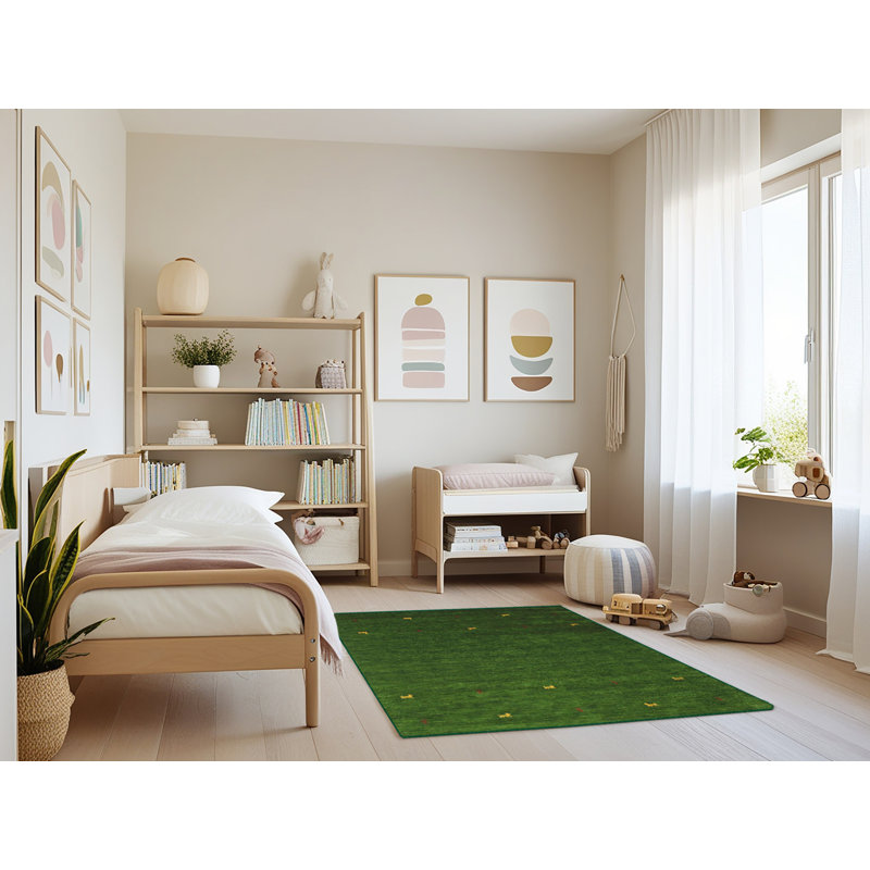 Tapis de zone vert contemporaine Blakehurst, Rectangle 4 pi x 6 pi