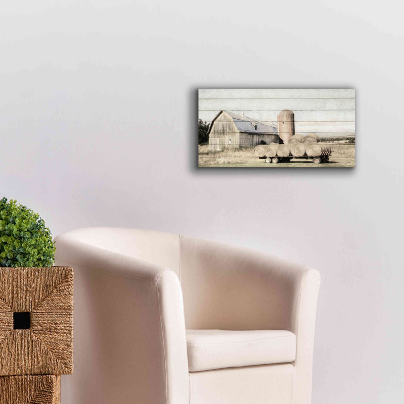 «Severn Wagon Of Hay on Canvas» par Lori Deiter, reproduction, H 12 po x l 24 po x P 0,75 po