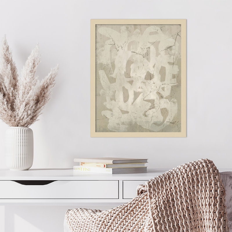 Décoration murale Impasto Artifact II par June Erica Vess, neutre et minimaliste, H 21 po x l 17 po