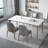 White Rectangular Sintered Stone tabletop with Solid wood Dining Table For Dining Room/Kitchen-245955141