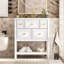 Ensemble de meuble-lavabo simple 30 po avec 5 tiroirs, ensemble de meuble-lavabo autoportant avec cadre en bois massif 30 po-117193329