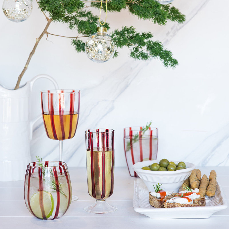 Nuovo Stripe 10oz. Handmade Wine Glass