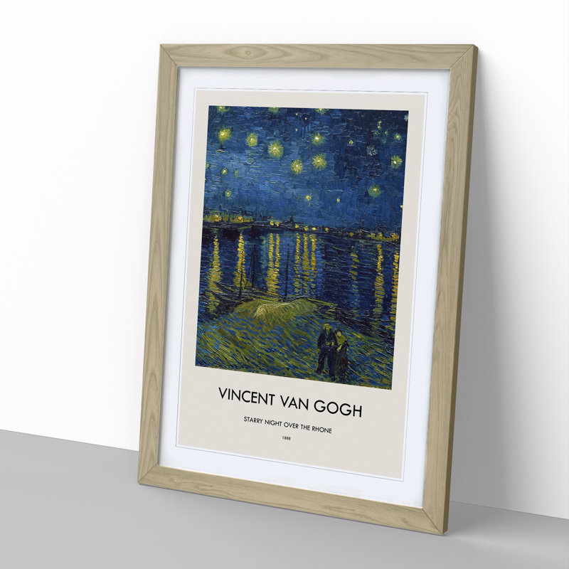 Starry Night Over The Rhone Vol.1 by Vincent Van Gogh Framed Print, 36cm H x 27cm W x 2cm D, Oak Framed