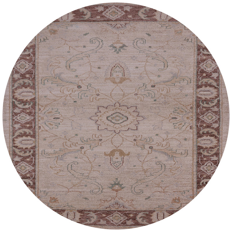 Tapis oriental beige Pimm, Rond 8 pi