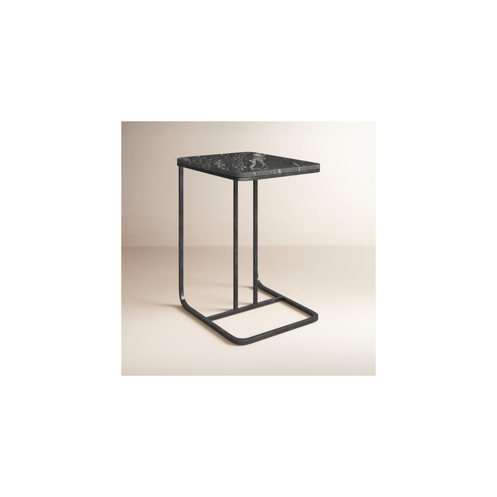 Erlinda End Table, Polished Black, Matte Black