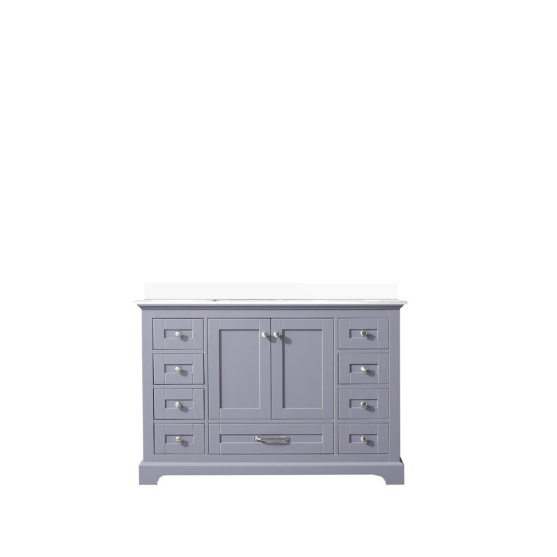 Dukes 48 in. W x 22 in. D Single Bath Vanity, Dark Gray, White Cultured Marble