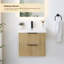 Meuble-lavabo simple mural 24 po avec lavabo artificiel encastré blanc sans miroir Noren