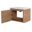 Meuble-lavabo 28 po, lavabo en céramique blanche, 45 poignées dissimulées, 3 charnières, contreplaqué pour meuble-lavabo avec 1 porte, contreplaqué, surface lisse facile-900866772