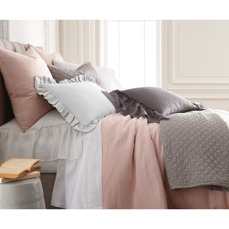 Darama Ash Grey Linen Sham, Standard, Camel