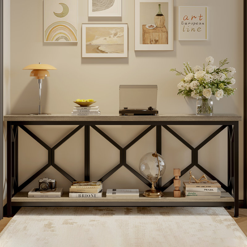 Console 70,9 po, Gris / Noir