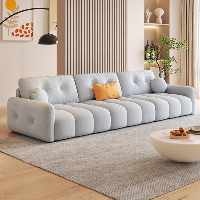 Canapé de salon de style français, H 33,46 po x l 110,24 po x P 39,37 po, 4, Bleu clair