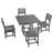 Compact Patio Dining Sets, Hdpe 5 Piece Modern Gray Set For Patio