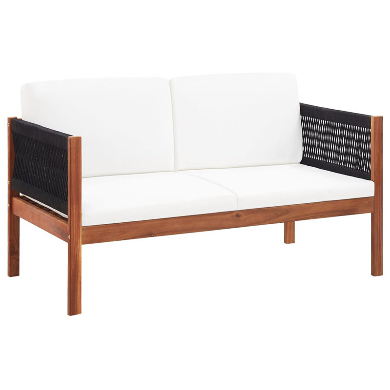 Stouffer 48" Wide Acacia Rectangle Patio Sofa with Cushions