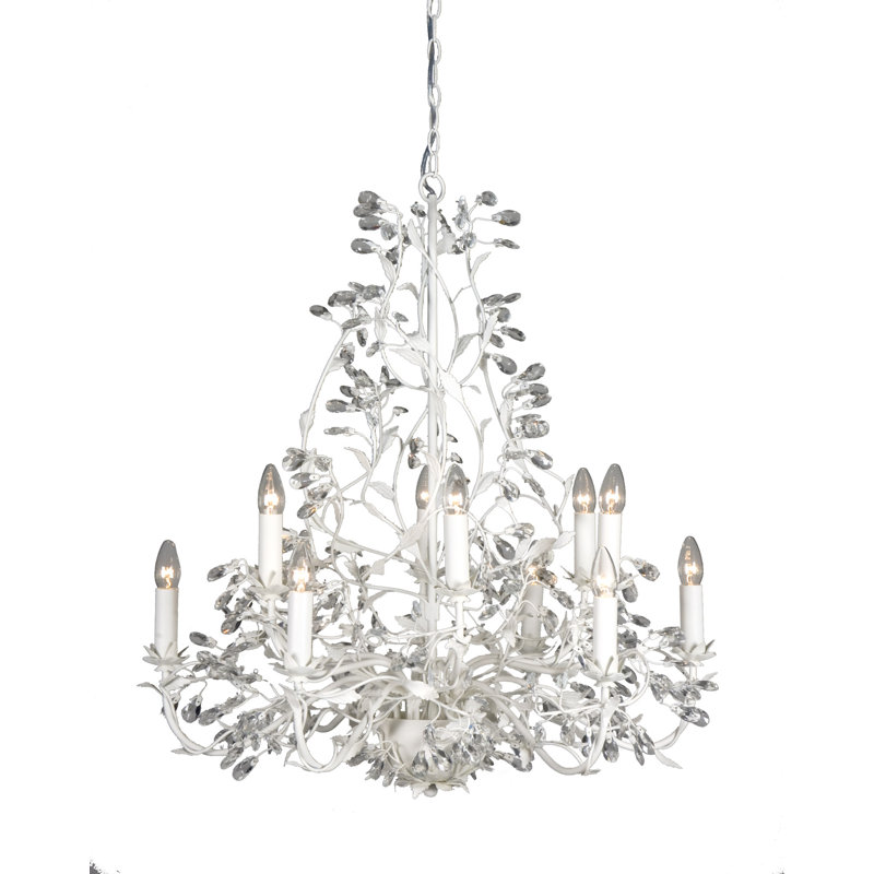 Clemmer 12 - Light Candle Style Chandelier, Frosted White