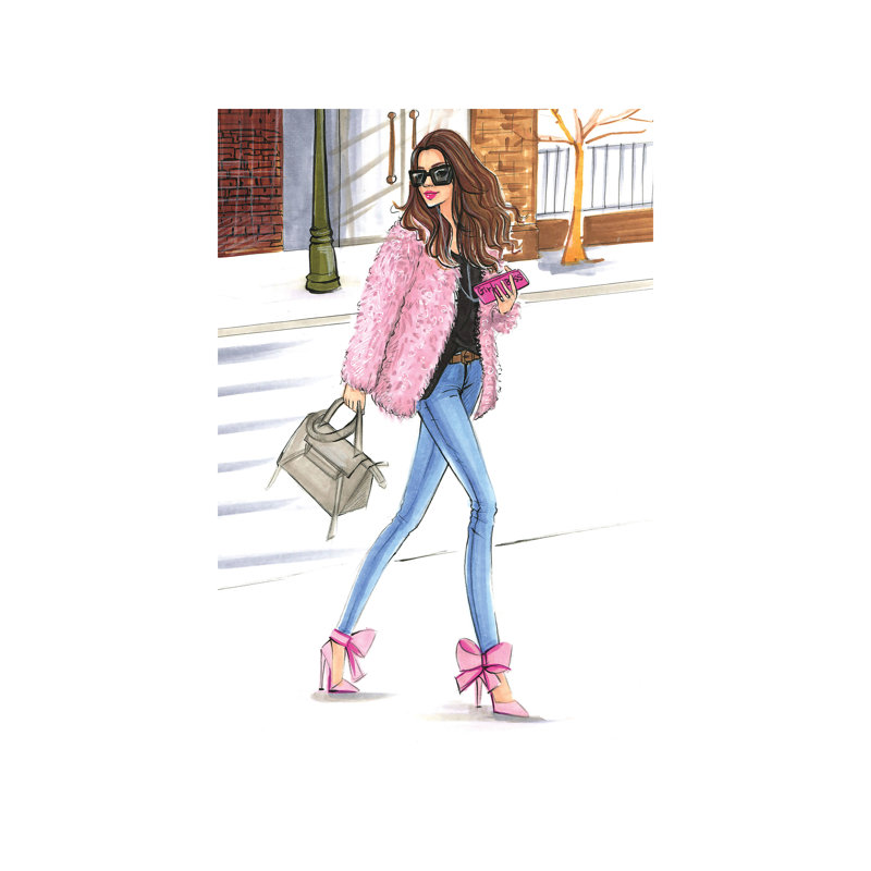 Pink Fashionistas by Rongrong DeVoe - Wrapped Canvas Print, 66.04 cm H x 45.72 cm W x 1.91 cm D