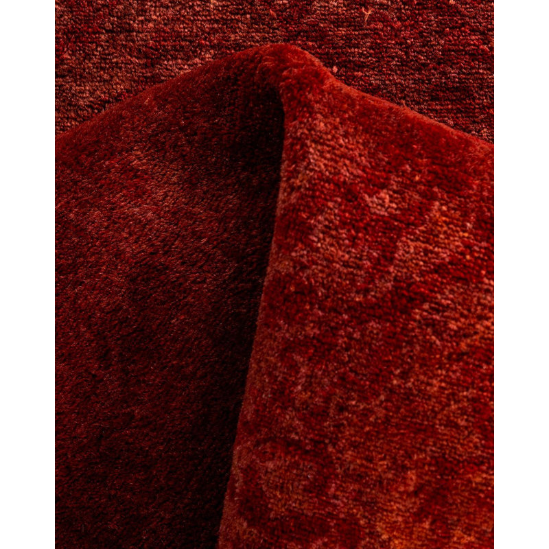 Overyed One-of-a-Kind Runner 2'5" X 9'9" New Age Runner Wool Area Rug Rust
