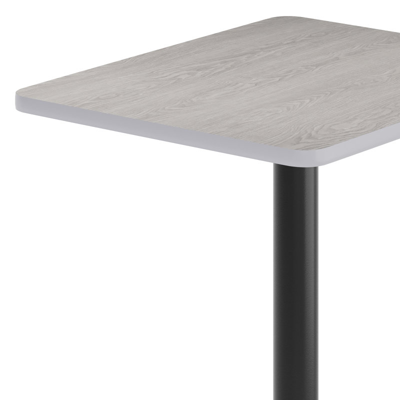 Plateau de table rectangulaire en stratifié basque et base à pied basque, H 43,125 po x l 24 po x p 30 po, Grey