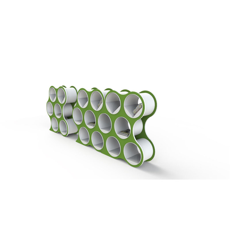 Bibliothèque géométrique BOLLA Pop, 6 tablettes, Vert écaille