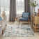 Azema Abstract Modern Machine Woven Area Rug in Beige/Blue/Rust