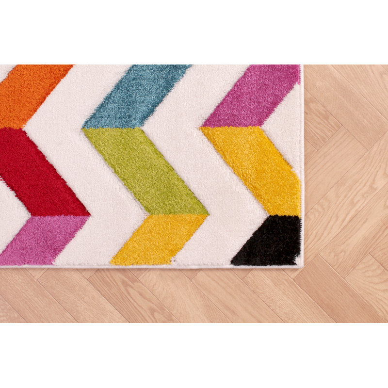 Borger Chevron Area Rug, Round 133cm
