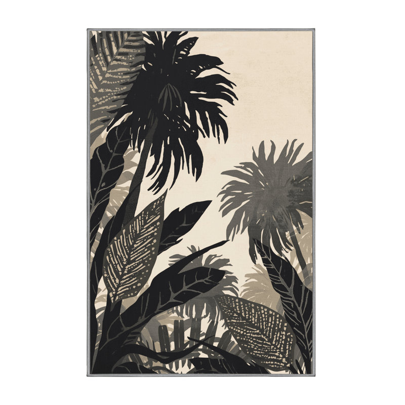 Tapis marocain d'inspiration mondiale lavable à la machine en gris - reliure grise, 8 x 12