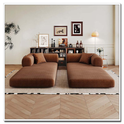 Canapé à compression de 78,8 po, canapé-lit convertible au sol avec accoudoirs de soutien pour dossier, canapé-lit futon confortable, causeuse modulaire désossée, tissu en velours côtelé