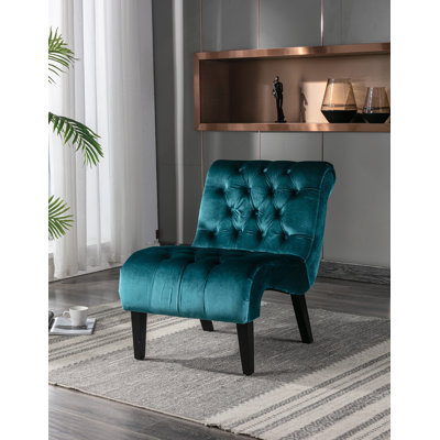 Fauteuil d'appoint confortable en velours sans accoudoirs pour diverses pièces, rehaussant le style intérieur
