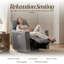 Fauteuil inclinable électrique moderne Inniss en cuir véritable de 80,5 cm de large avec fonction pivotante et planante et port USB-1836964301