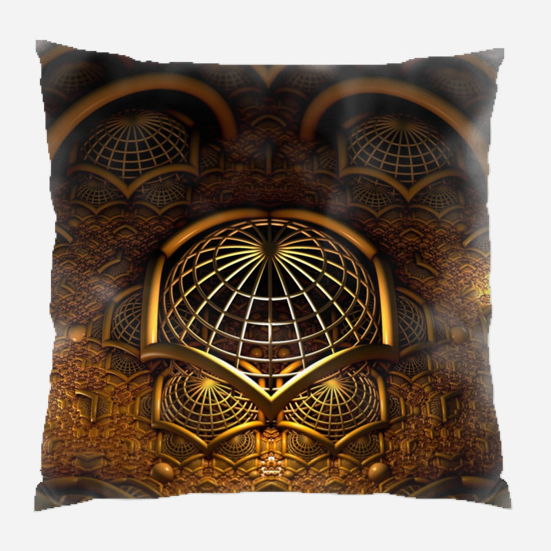 Fractal Geometric Microsuede Reversible Throw Pillow