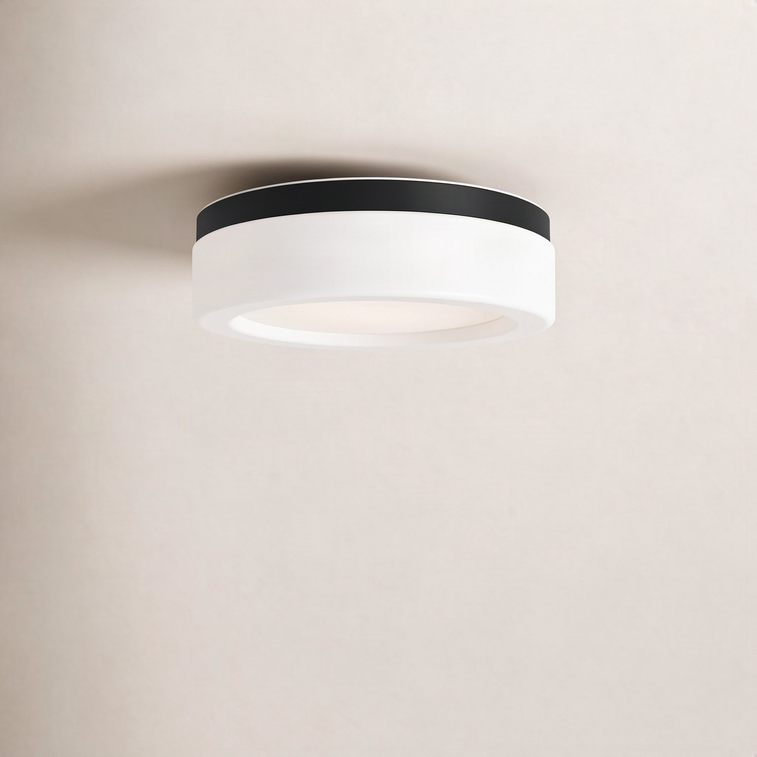Helmes Single Light Flush Mount, Midnight Black