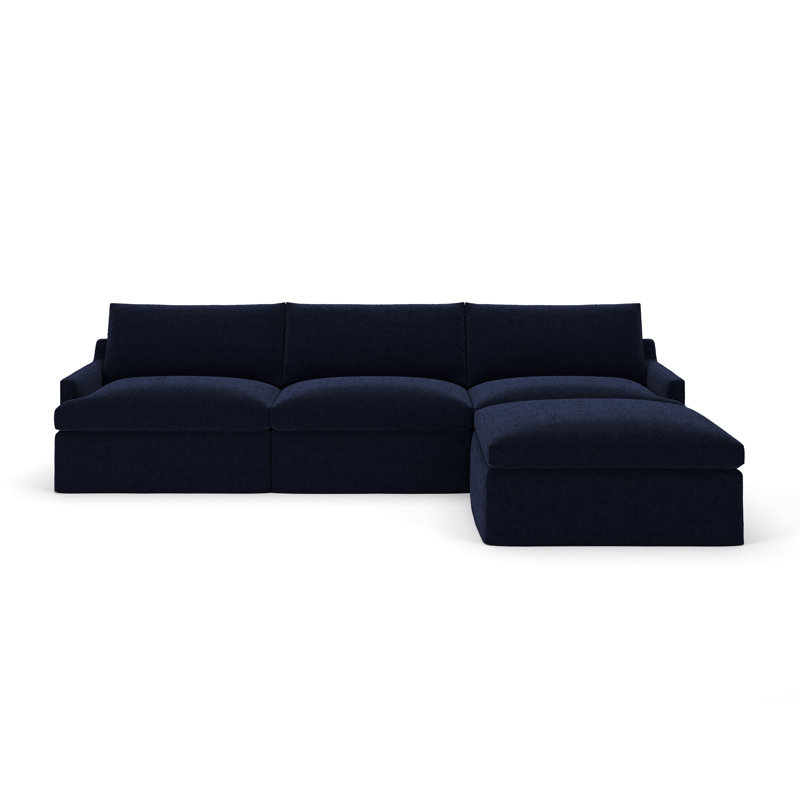 Wrenley Reversible Sectional, Davis Ink Performance Boucle