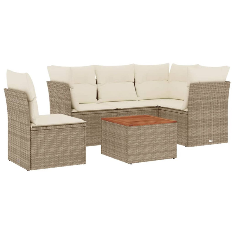 Ensemble de canapé de jardin Vidaxl beige et brun