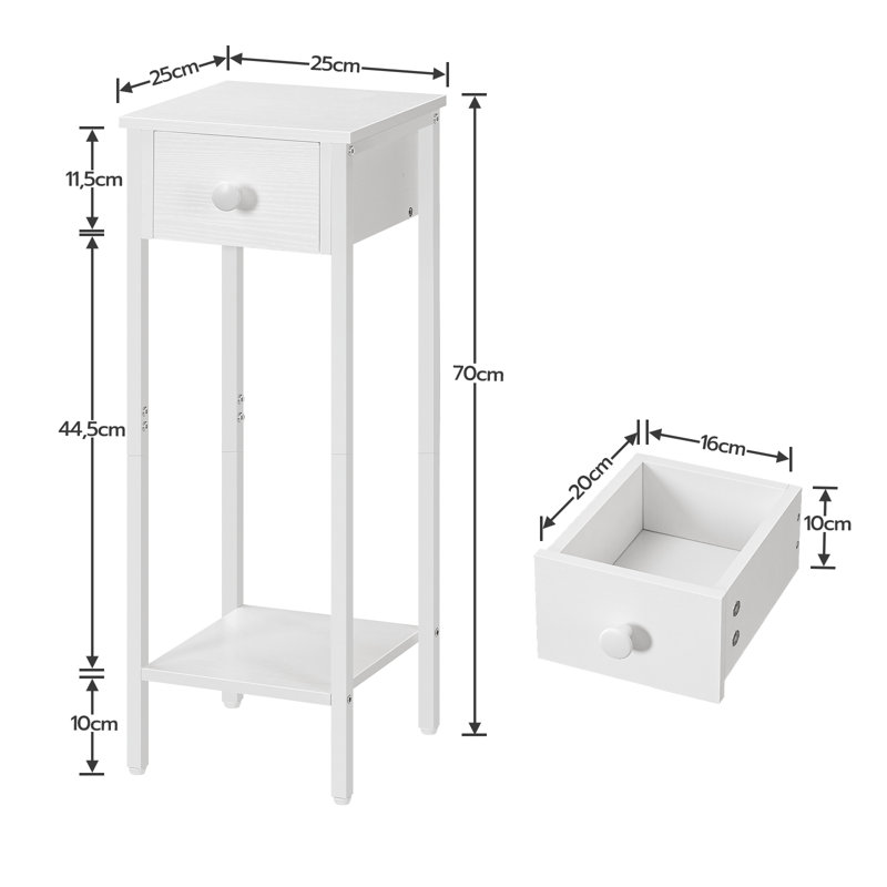 Slim Side Tables With Drawer