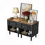Table de chevet élégante et durable avec portes grillagées et grand espace de rangement-2128435764