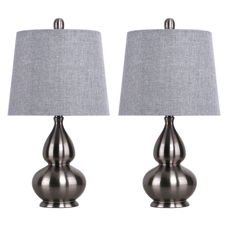 Arruda Metal Table Lamp, Brushed Coal, Gray