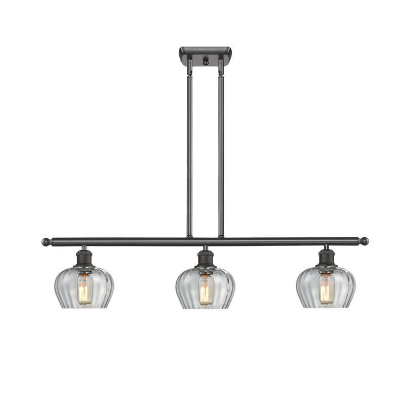 Calton 3 - Light Kitchen Island Pendant, Oil Rubbed Bronze, Clear