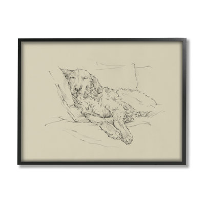 " Peaceful Resting Labrador Dog Pencil Sketch Drawing " by Ethan Harper