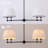 Aeris 4-Light 36"W Black Dimmable Classic And Traditional Shaded Linen Modern Pendant for Dining Room-1479411558