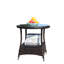 Table basse d'extérieur en verre trempé - PE et fer, 53 x 53 x 53 cm, brun, assemblage requis. Table de patio ronde avec plateau transparent de 53 x 53 x 53 cm, brun et verre trempé inclus.