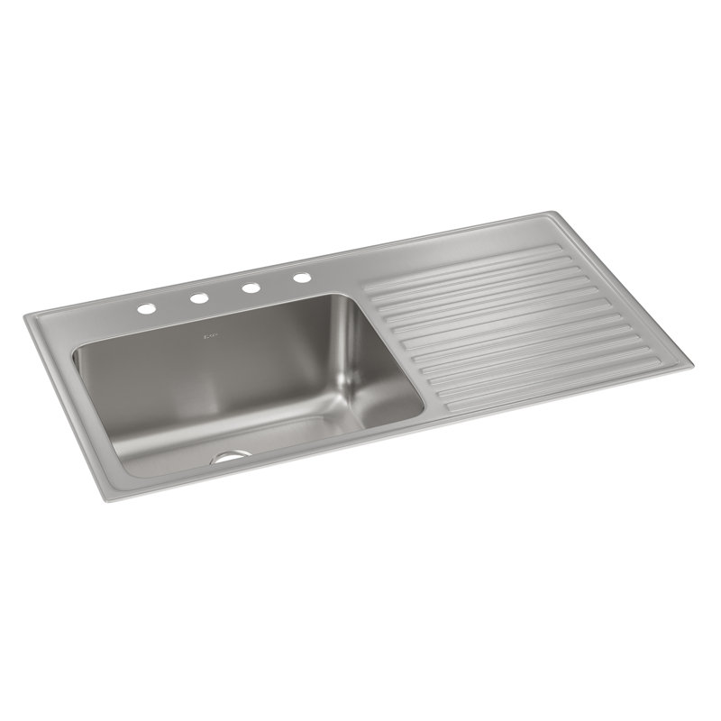 Évier de cuisine à chute de l 43 po x l 22 po avec drain Lustertone