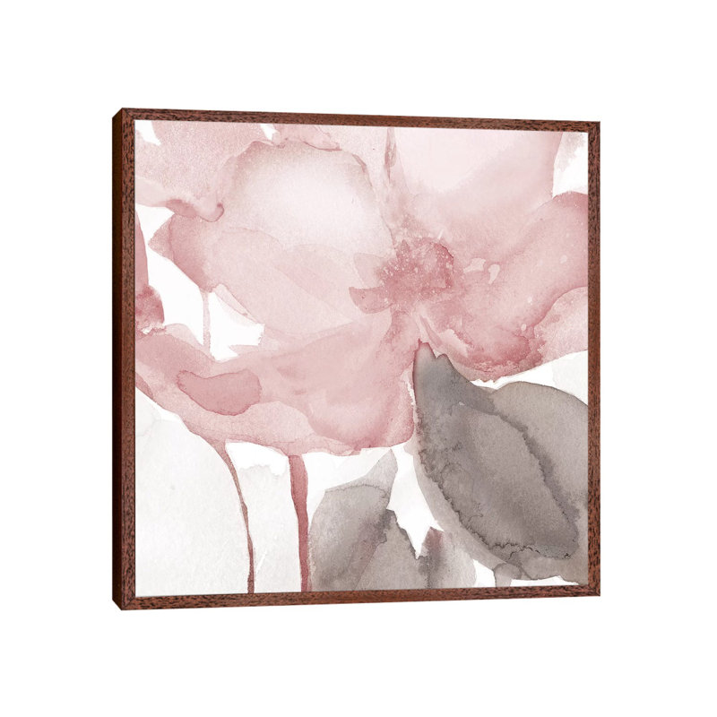 Blush Bloom II by Carol Robinson - Print on Canvas, Classic Brown Wood Framed, 66.04 cm H x 66.04 cm W x 3.175 cm D