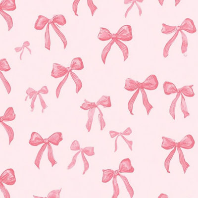 Peel and Stick Wallpaper Contact Paper cute coquette aesthetic pink ribbon bow pink Self Adhesive and Removable 17.7in x 118in(45x300cm)