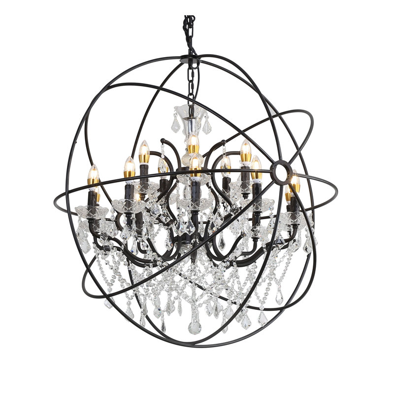 Lustre sphérique unique à 15 lumières Hashir