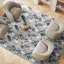 Wool Geometric Area Rug in Blue-69585933